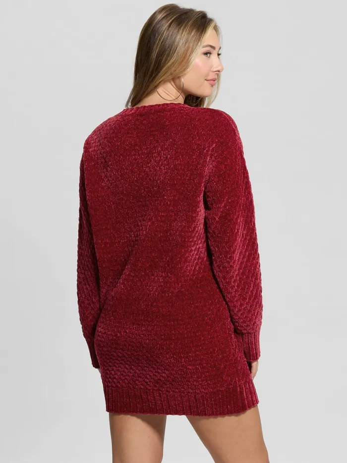 GUESS Sweaters and Knits Eco Talia Longline Chenille Sweater Red 8211 Women