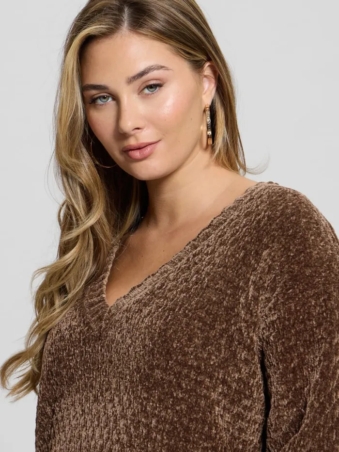 GUESS Sweaters and Knits Eco Talia Longline Chenille Sweater Red 8211 Women