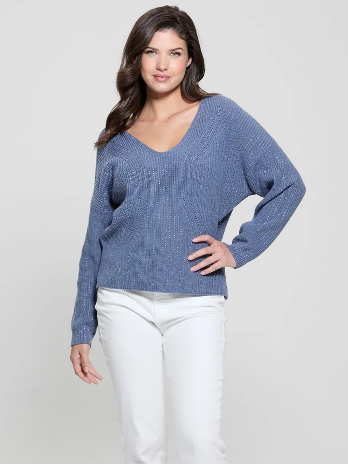 GUESS Sweaters and Knits Lorien Rhinestone Sweater Beige 8211 Women