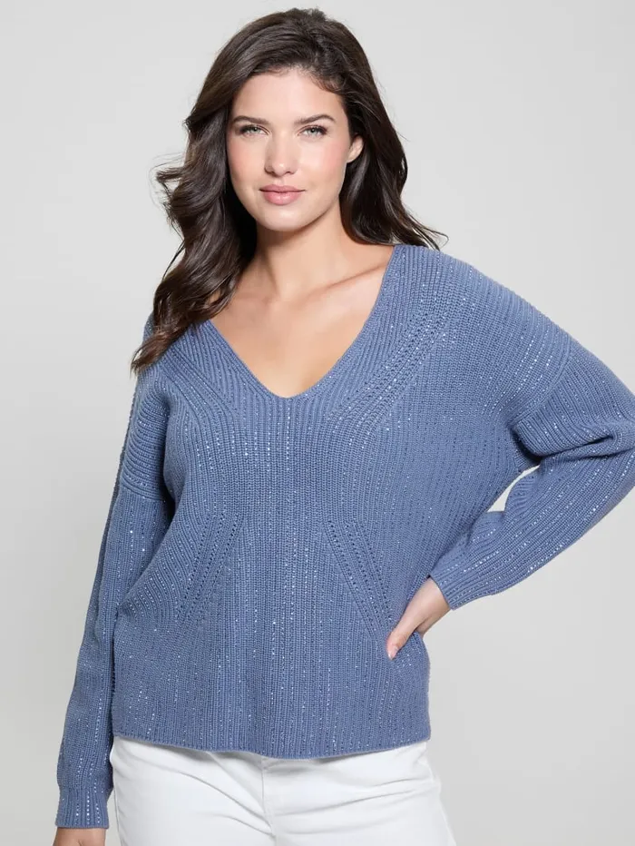 GUESS Sweaters and Knits Lorien Rhinestone Sweater Beige 8211 Women