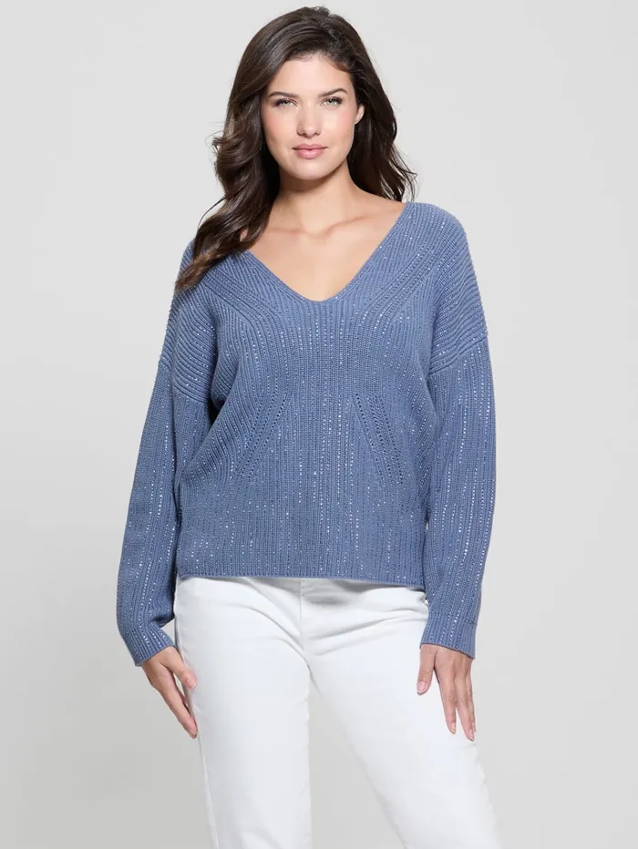 GUESS Sweaters and Knits Lorien Rhinestone Sweater Beige 8211 Women