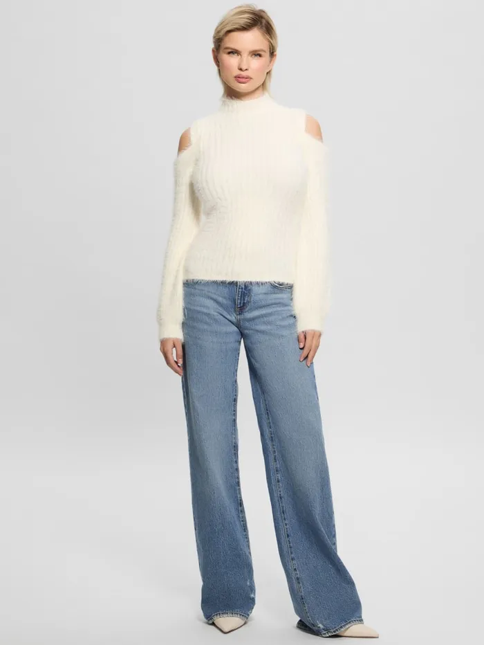 GUESS Sweaters and Knits Takara Fuzzy Sweater White 8211 Women