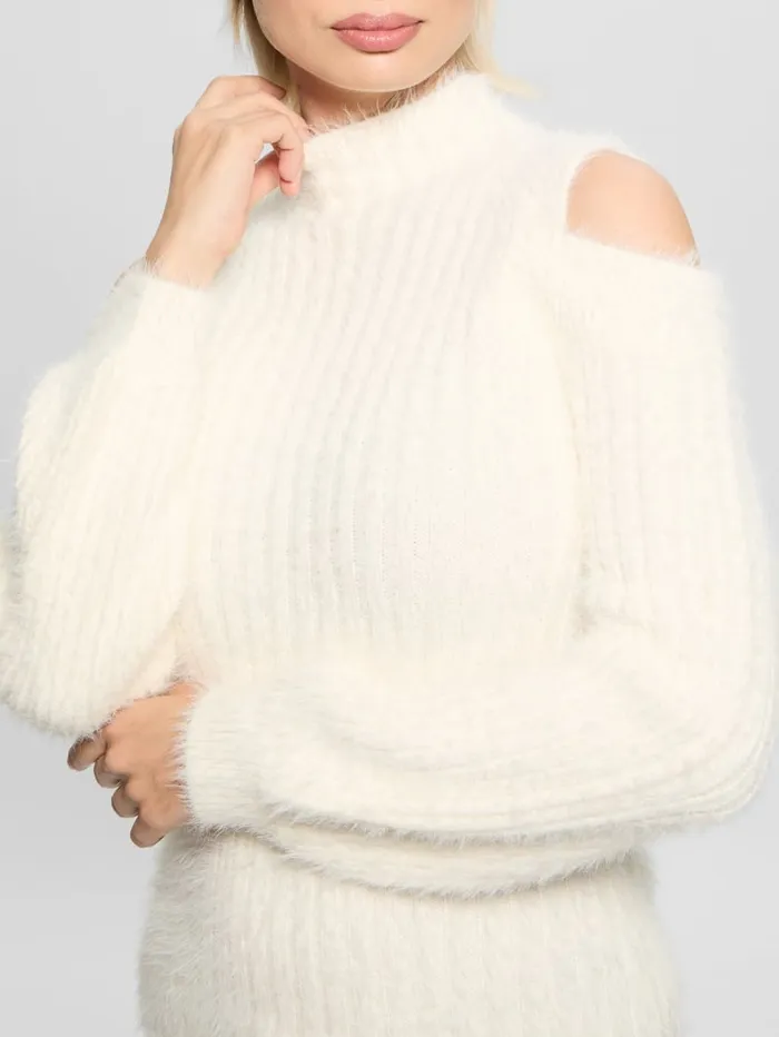 GUESS Sweaters and Knits Takara Fuzzy Sweater White 8211 Women