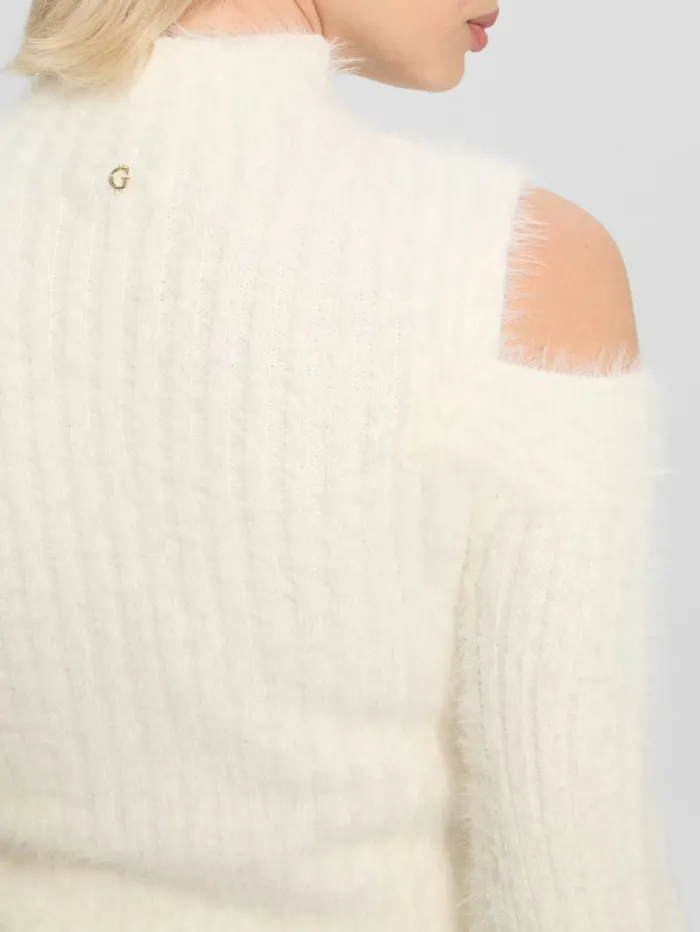 GUESS Sweaters and Knits Takara Fuzzy Sweater White 8211 Women