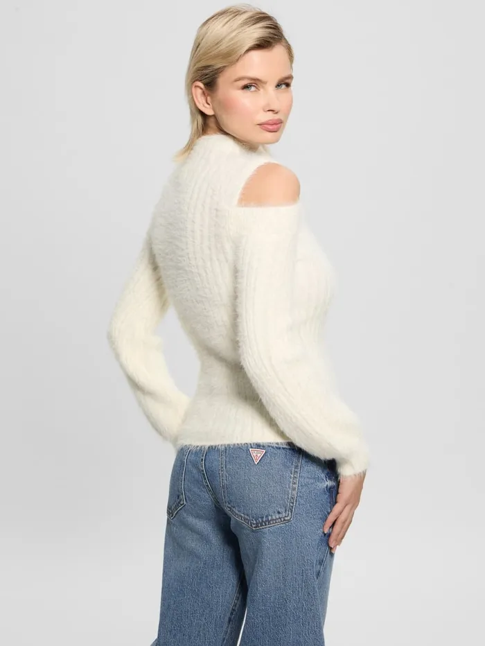 GUESS Sweaters and Knits Takara Fuzzy Sweater White 8211 Women