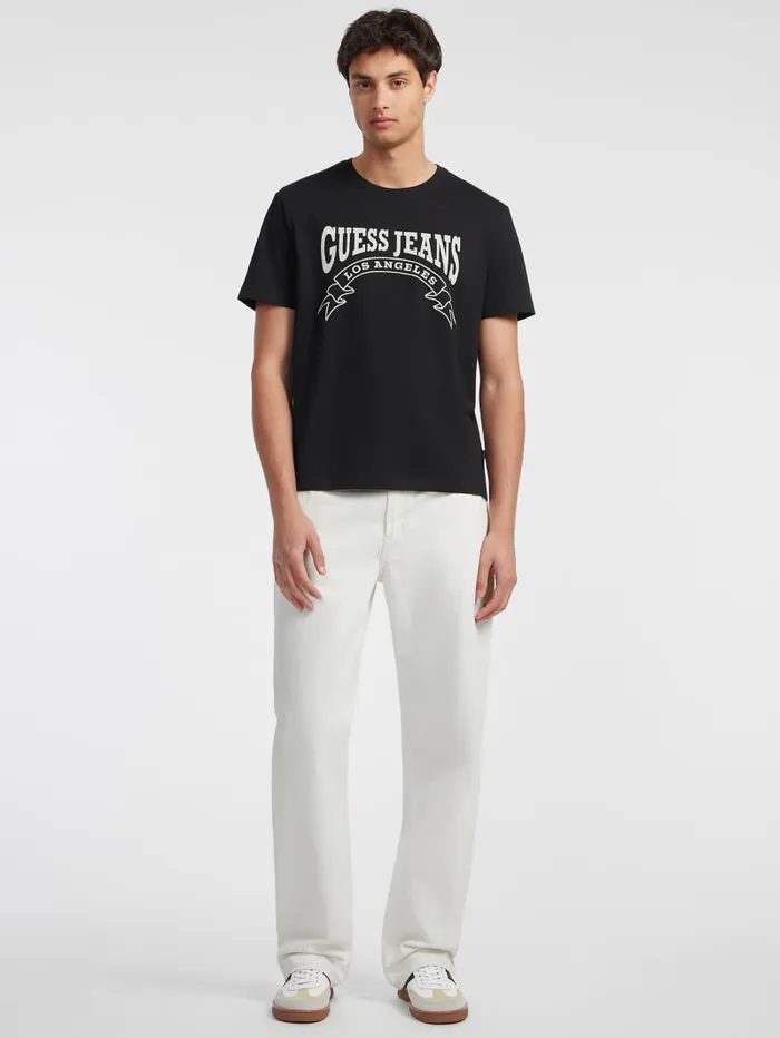 GUESS T Shirts and Tanks Banner Tee White 8211 Men