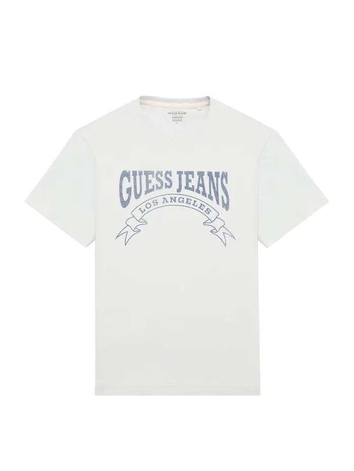 GUESS T Shirts and Tanks Banner Tee White 8211 Men