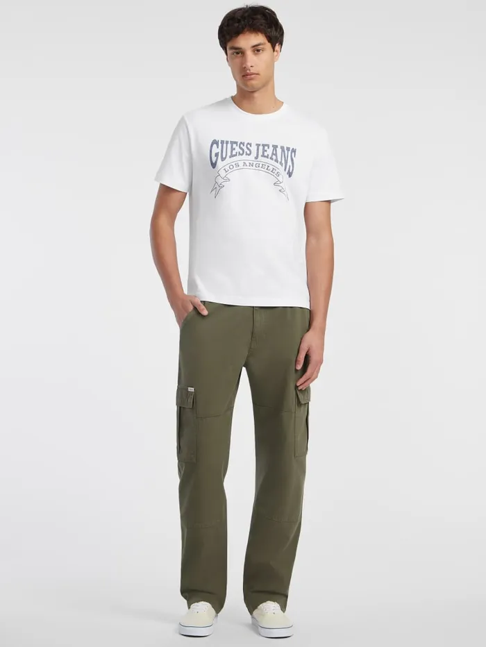 GUESS T Shirts and Tanks Banner Tee White 8211 Men