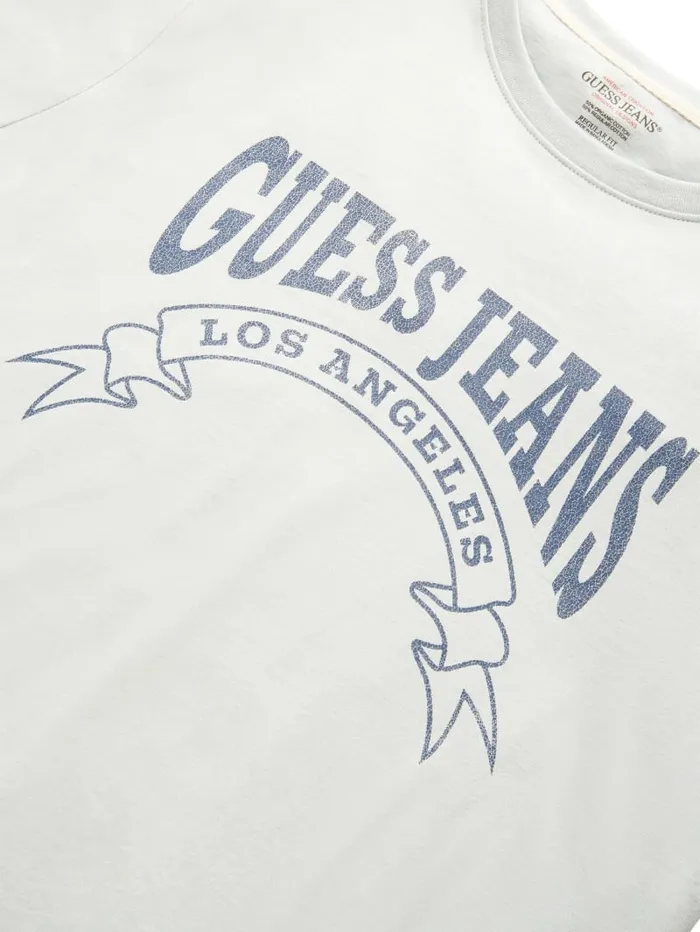 GUESS T Shirts and Tanks Banner Tee White 8211 Men