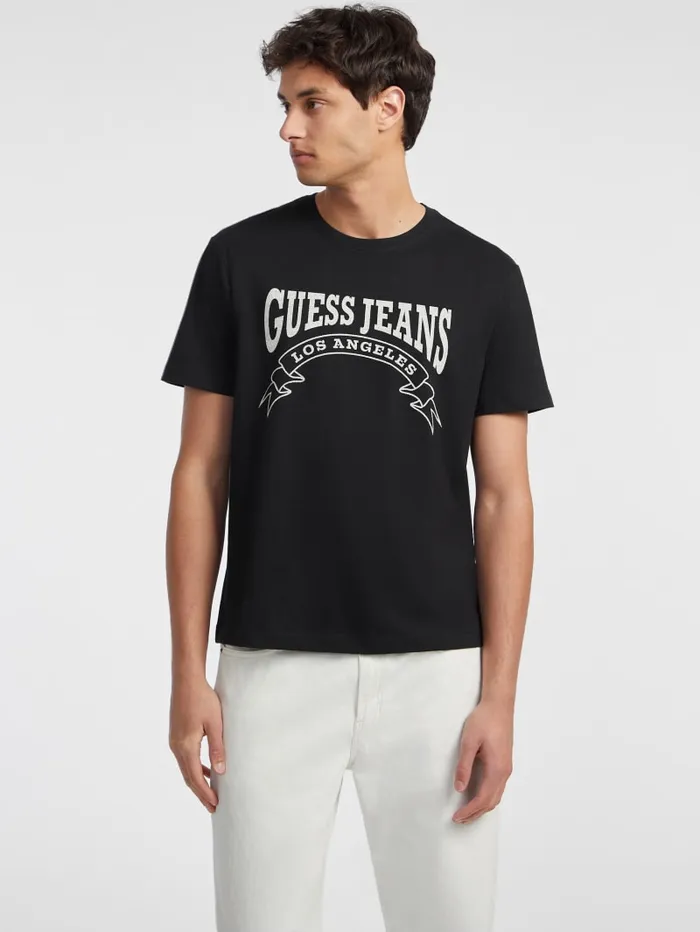 GUESS T Shirts and Tanks Banner Tee White 8211 Men