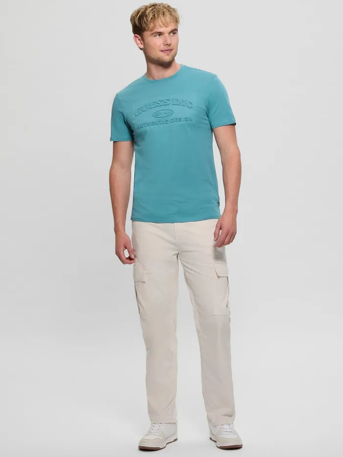 GUESS T Shirts and Tanks Club Logo Tee Blue 8211 Men