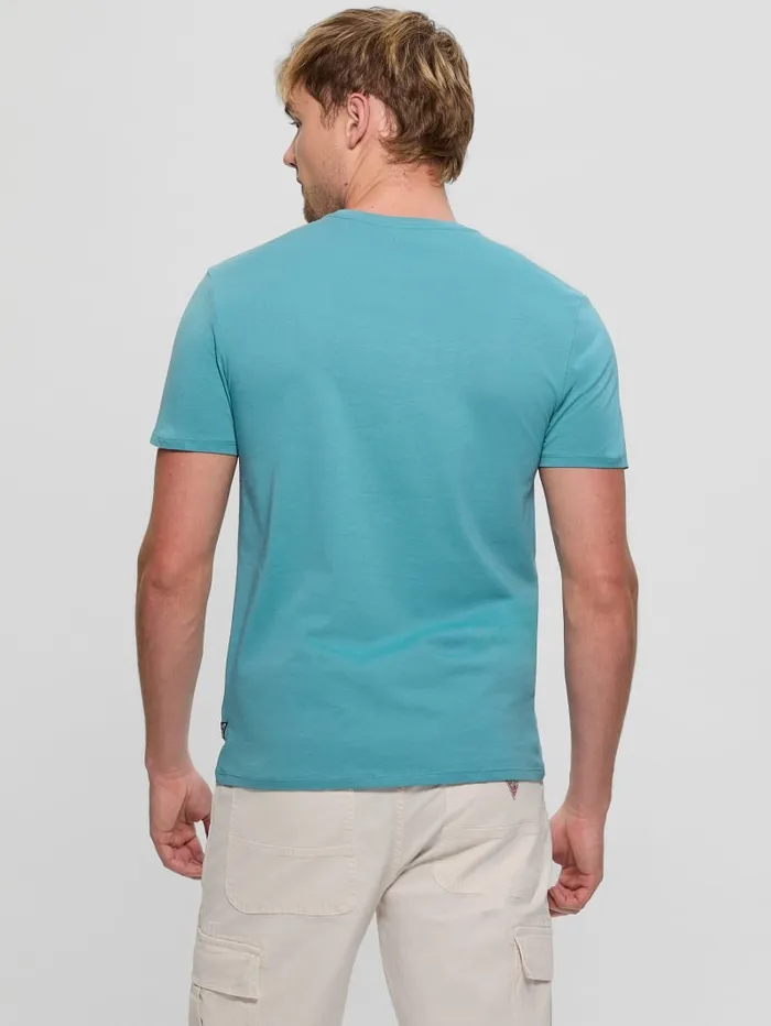 GUESS T Shirts and Tanks Club Logo Tee Blue 8211 Men