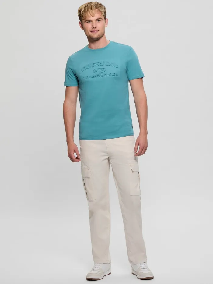 GUESS T Shirts and Tanks Club Logo Tee Blue 8211 Men