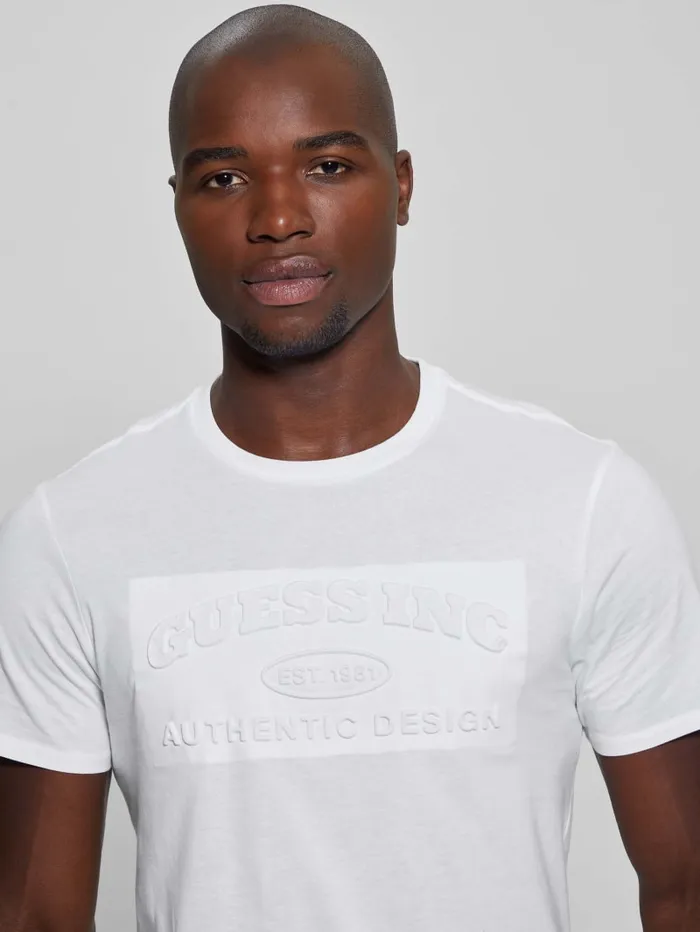 GUESS T Shirts and Tanks Club Logo Tee Blue 8211 Men