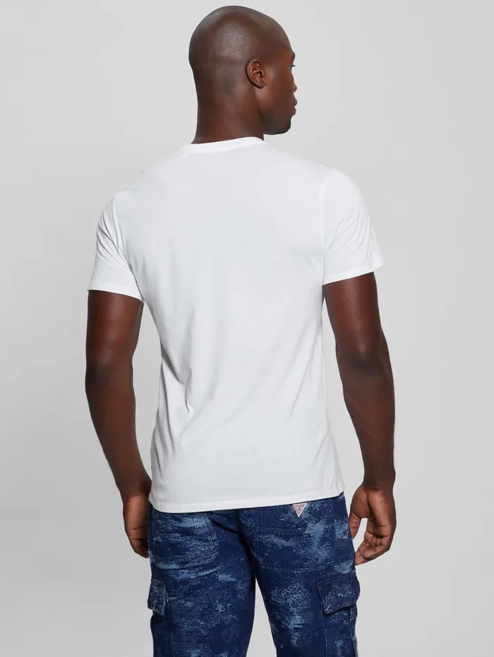 GUESS T Shirts and Tanks Club Logo Tee Blue 8211 Men