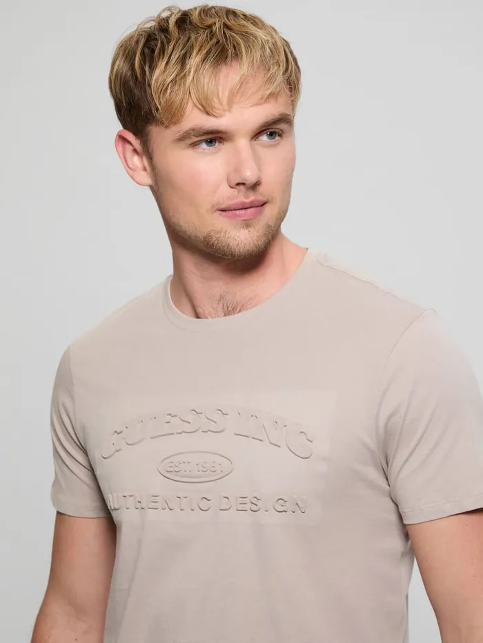 GUESS T Shirts and Tanks Club Logo Tee Blue 8211 Men