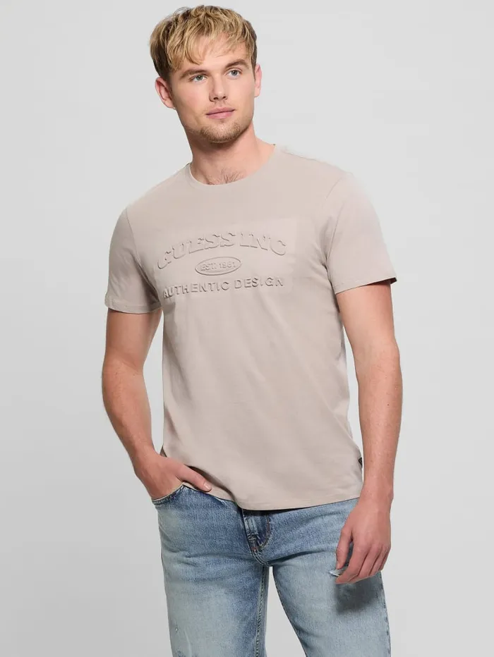 GUESS T Shirts and Tanks Club Logo Tee Blue 8211 Men