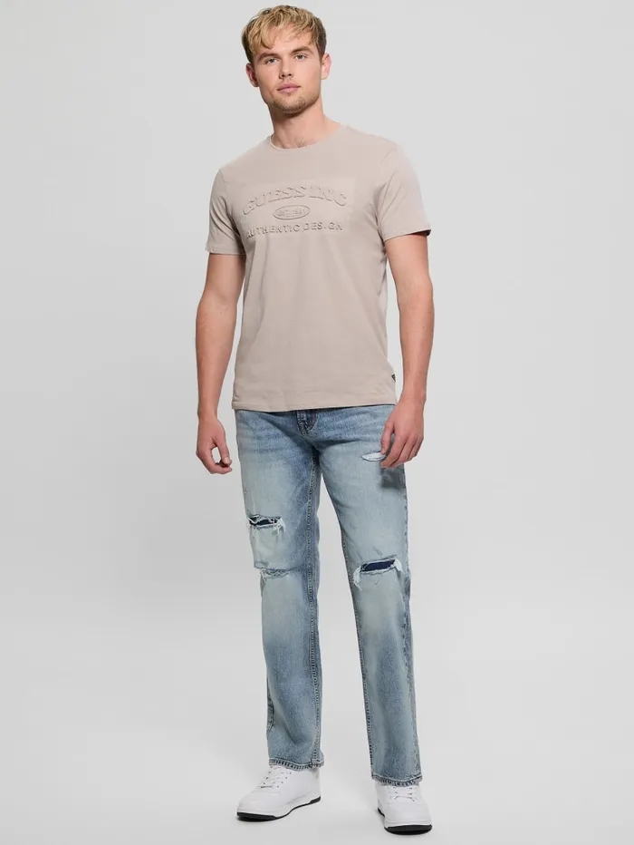 GUESS T Shirts and Tanks Club Logo Tee Blue 8211 Men