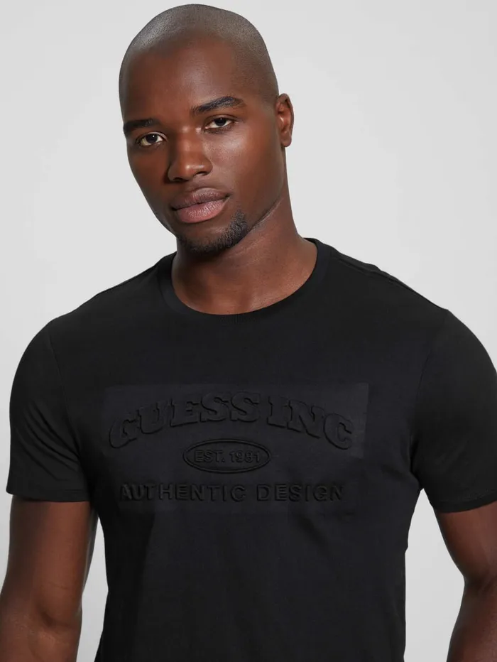 GUESS T Shirts and Tanks Club Logo Tee Blue 8211 Men