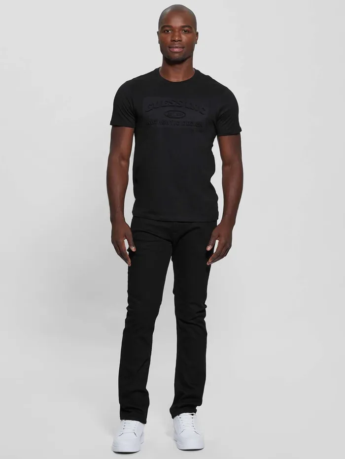 GUESS T Shirts and Tanks Club Logo Tee Blue 8211 Men