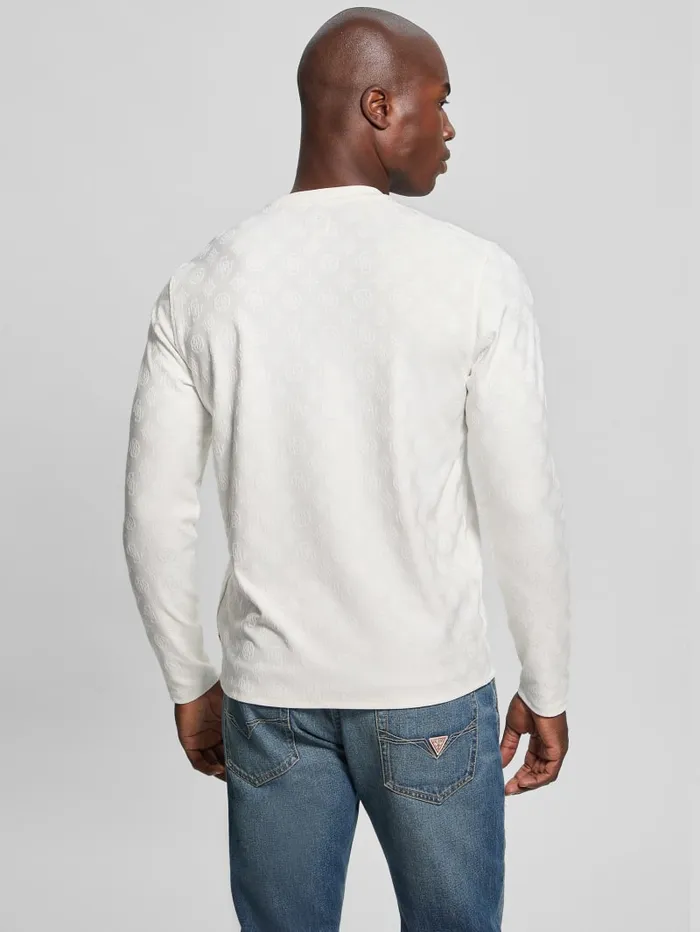 GUESS T Shirts and Tanks Eco Peony Jacquard Crewneck Black 8211 Men