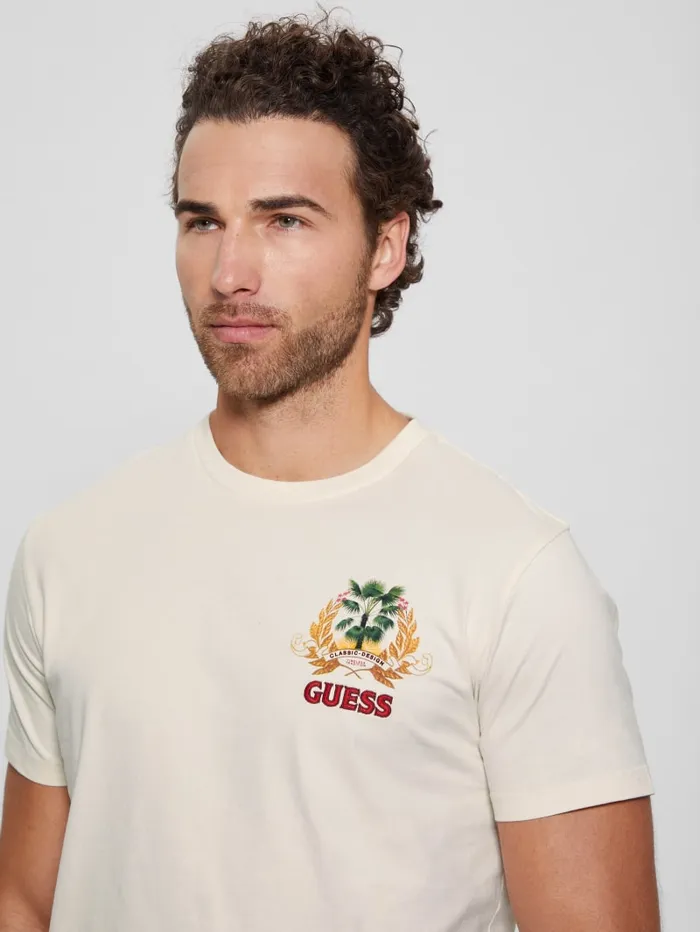 GUESS T Shirts and Tanks Eco Signature Palm Tee White 8211 Men