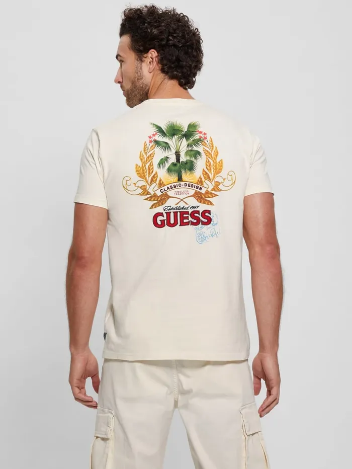 GUESS T Shirts and Tanks Eco Signature Palm Tee White 8211 Men
