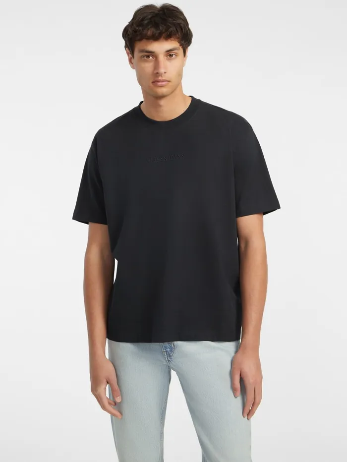 GUESS T Shirts and Tanks Embroidered Logo Tee Green 8211 Men