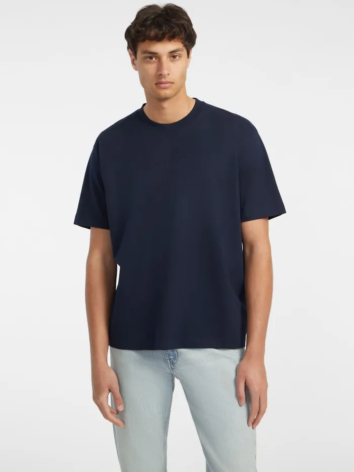 GUESS T Shirts and Tanks Embroidered Logo Tee Green 8211 Men