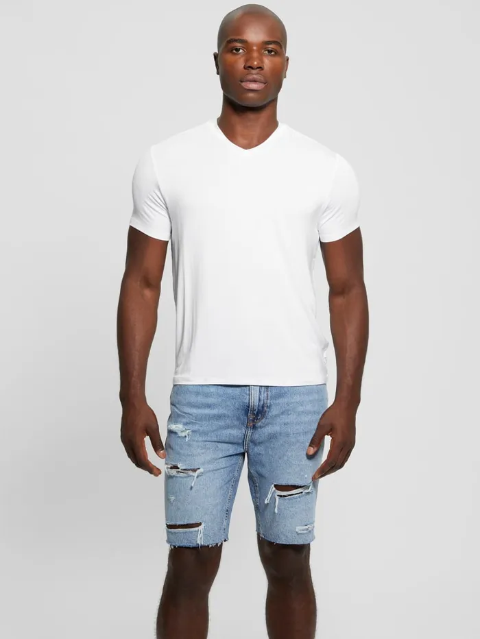 GUESS T Shirts and Tanks Heavy Jersey VNeck Tee Black 8211 Men