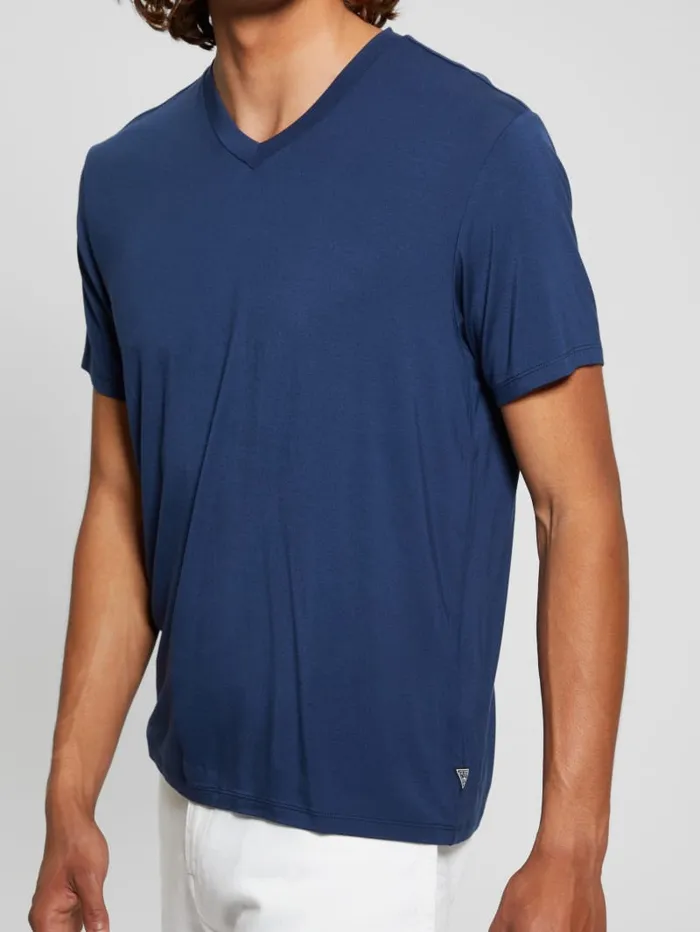 GUESS T Shirts and Tanks Heavy Jersey VNeck Tee Black 8211 Men