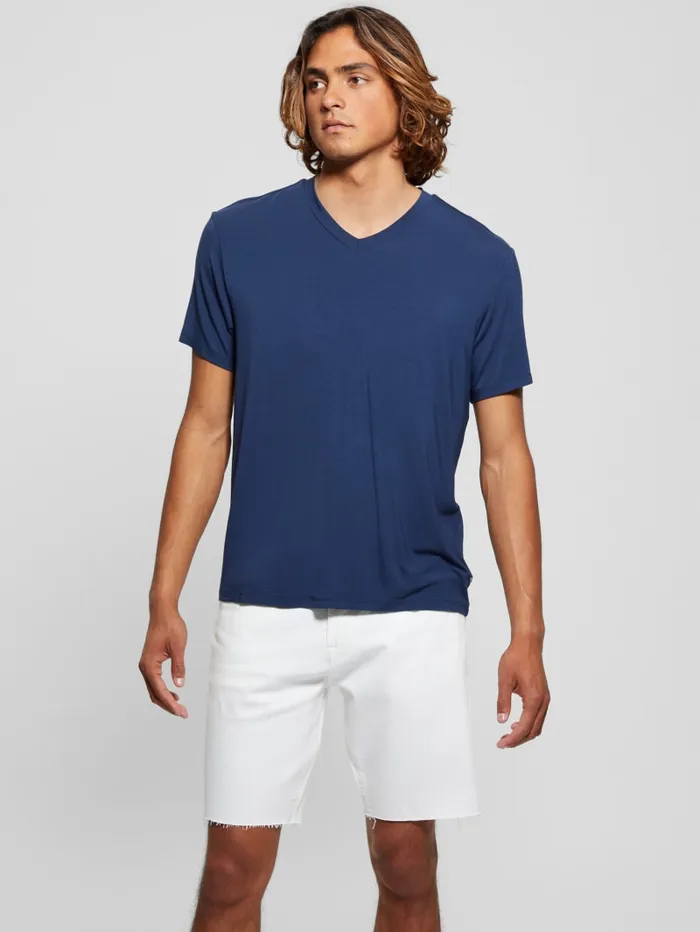 GUESS T Shirts and Tanks Heavy Jersey VNeck Tee Black 8211 Men
