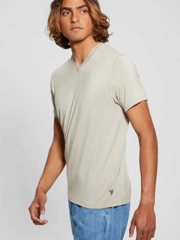 GUESS T Shirts and Tanks Heavy Jersey VNeck Tee Black 8211 Men