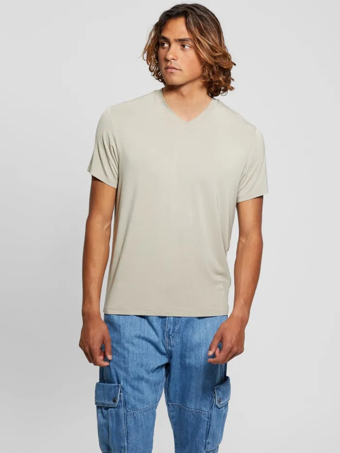 GUESS T Shirts and Tanks Heavy Jersey VNeck Tee Black 8211 Men