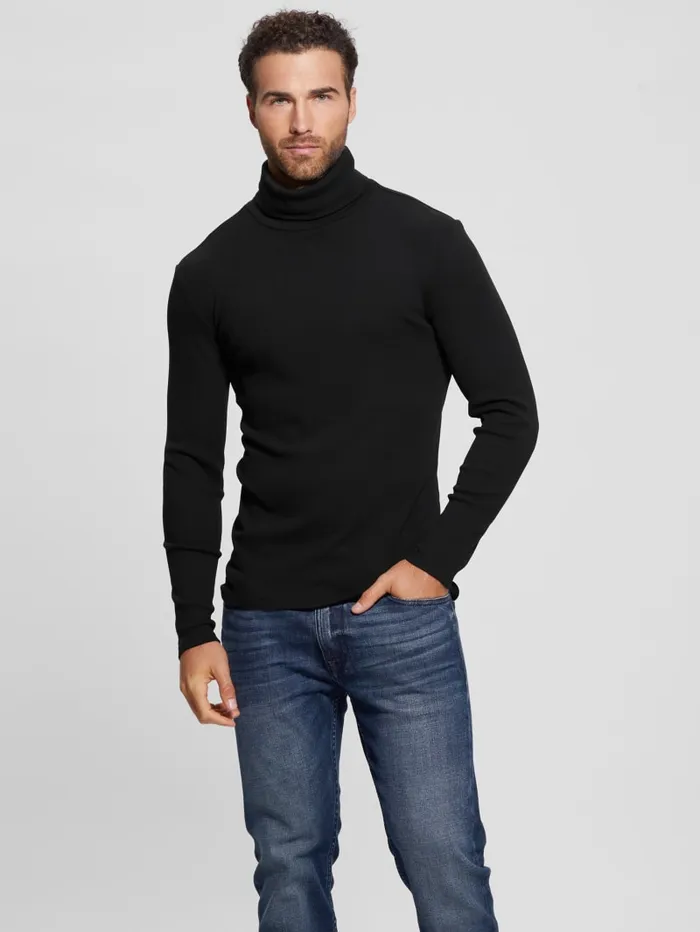 GUESS T Shirts and Tanks Mateo Turtleneck Tee Black 8211 Men