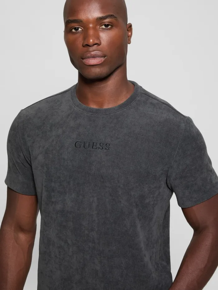 GUESS T Shirts and Tanks Ribbed Crewneck Tee Beige 8211 Men