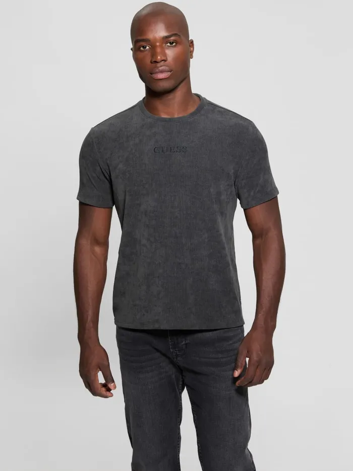 GUESS T Shirts and Tanks Ribbed Crewneck Tee Beige 8211 Men