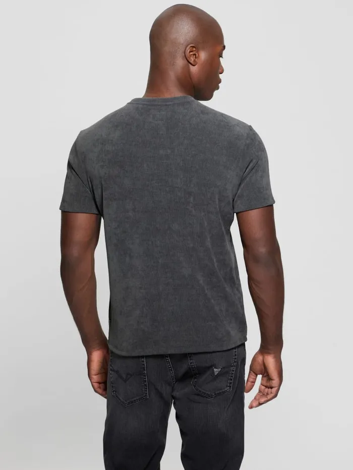 GUESS T Shirts and Tanks Ribbed Crewneck Tee Beige 8211 Men