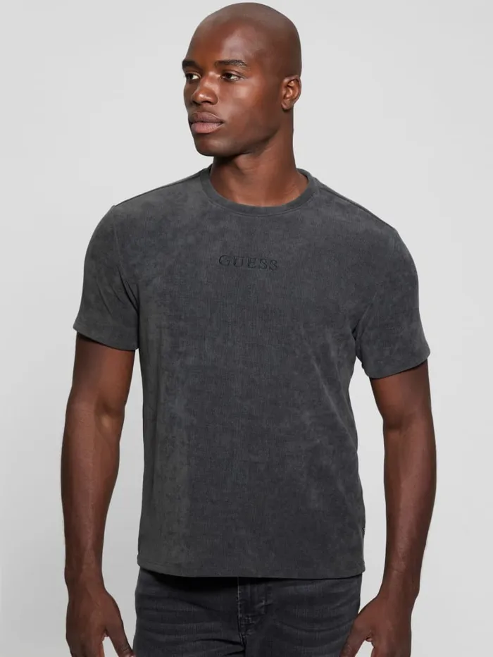GUESS T Shirts and Tanks Ribbed Crewneck Tee Beige 8211 Men