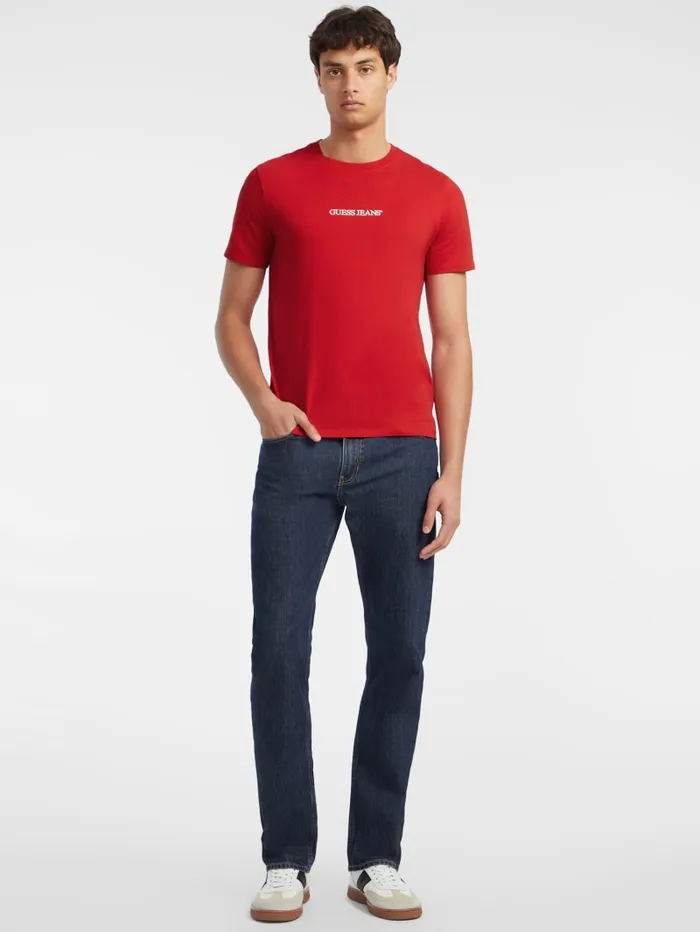 GUESS T Shirts and Tanks Slim Embroidered Logo Tee Blue 8211 Men