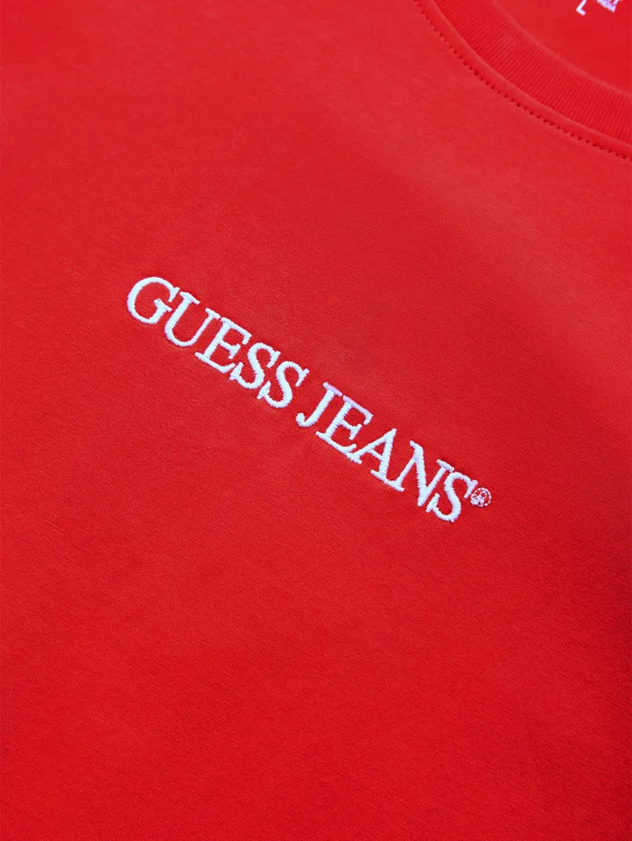GUESS T Shirts and Tanks Slim Embroidered Logo Tee Blue 8211 Men