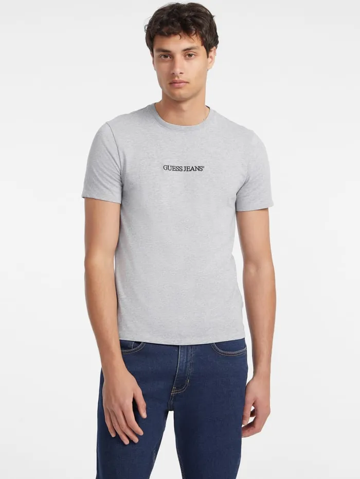 GUESS T Shirts and Tanks Slim Embroidered Logo Tee Blue 8211 Men