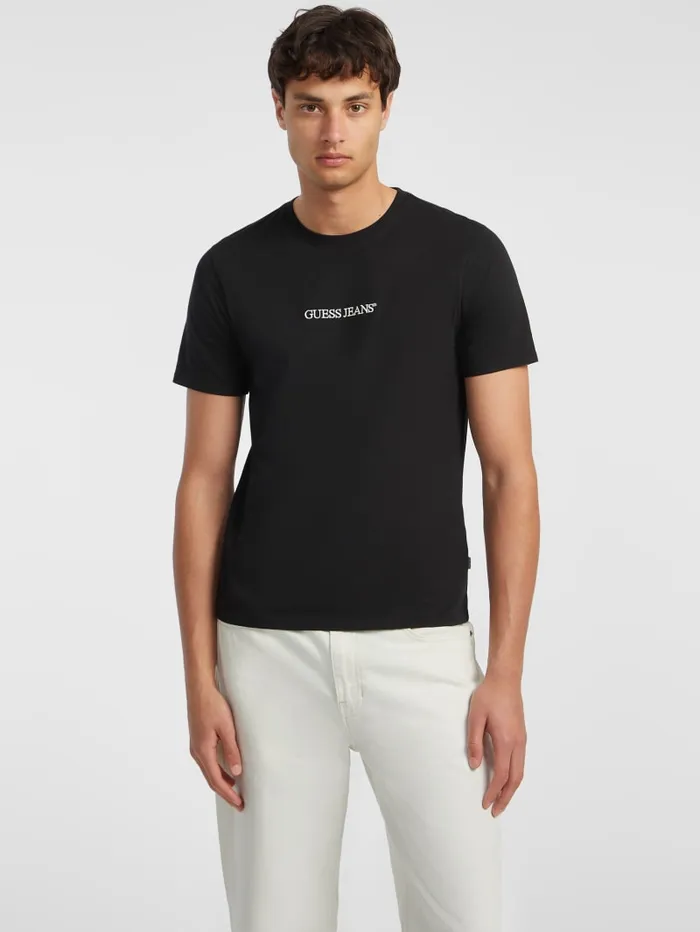 GUESS T Shirts and Tanks Slim Embroidered Logo Tee Blue 8211 Men