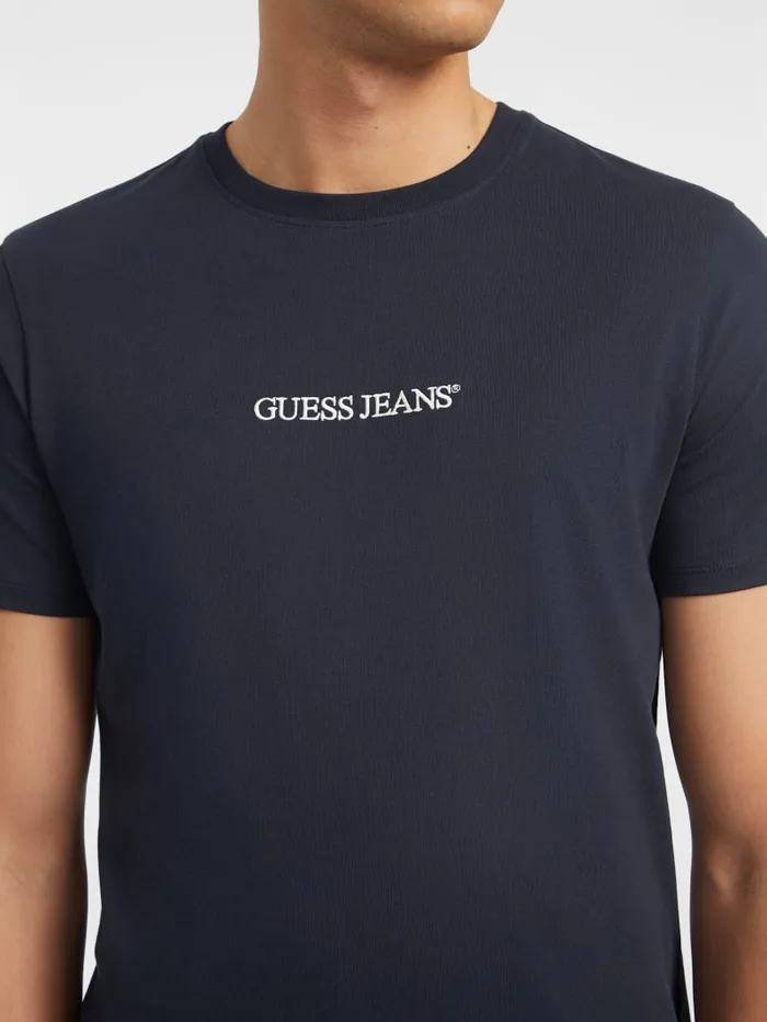 GUESS T Shirts and Tanks Slim Embroidered Logo Tee Blue 8211 Men
