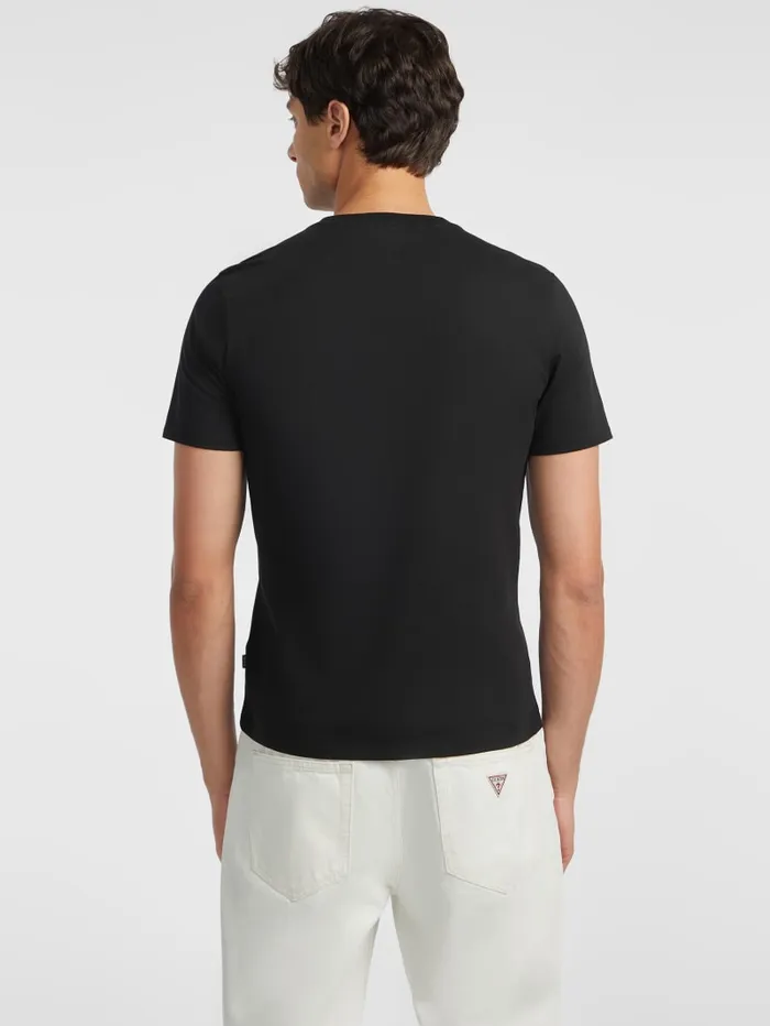 GUESS T Shirts and Tanks Slim Embroidered Logo Tee Blue 8211 Men