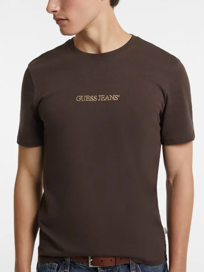 GUESS T Shirts and Tanks Slim Embroidered Logo Tee Blue 8211 Men