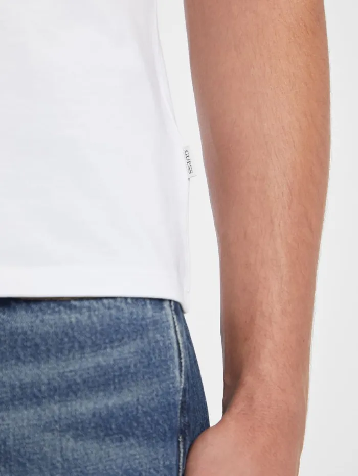 GUESS T Shirts and Tanks Slim Embroidered Logo Tee Blue 8211 Men