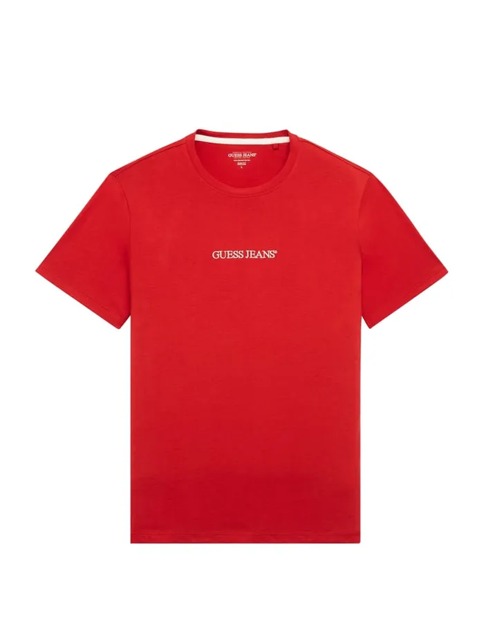 GUESS T Shirts and Tanks Slim Embroidered Logo Tee Blue 8211 Men
