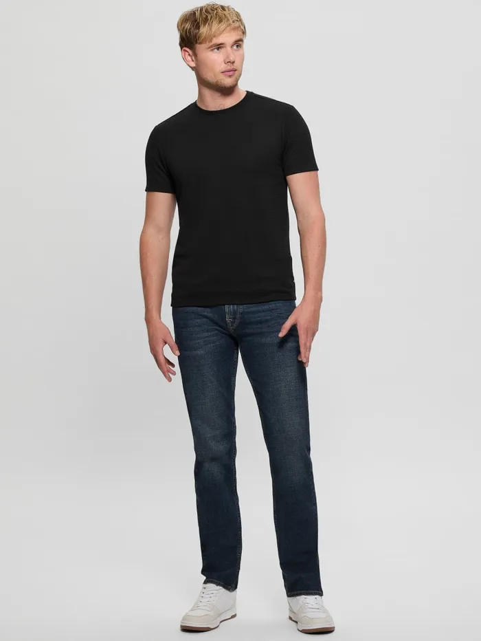GUESS T Shirts and Tanks Textured Stripe Tee Beige 8211 Men