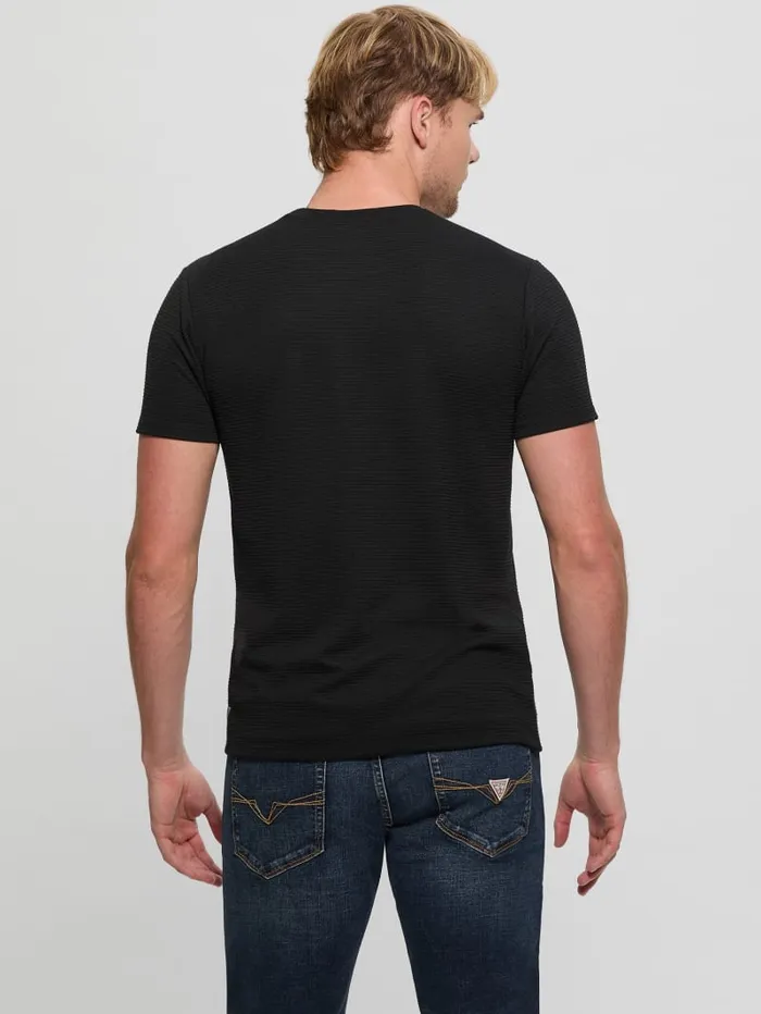 GUESS T Shirts and Tanks Textured Stripe Tee White 8211 Men